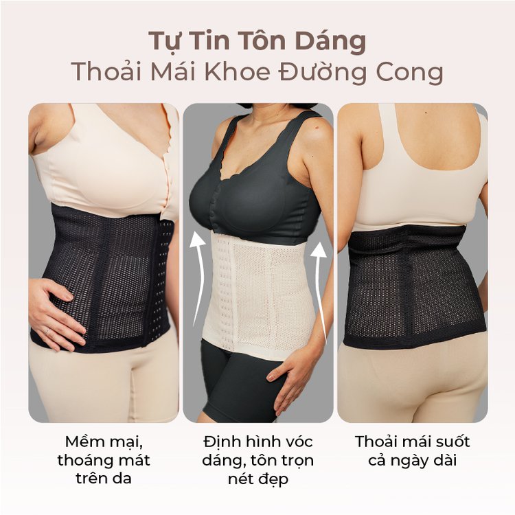 MOOIMOM basic Đai Nịt Bụng Sau Sinh Dệt Lưới Thoáng Khí description image