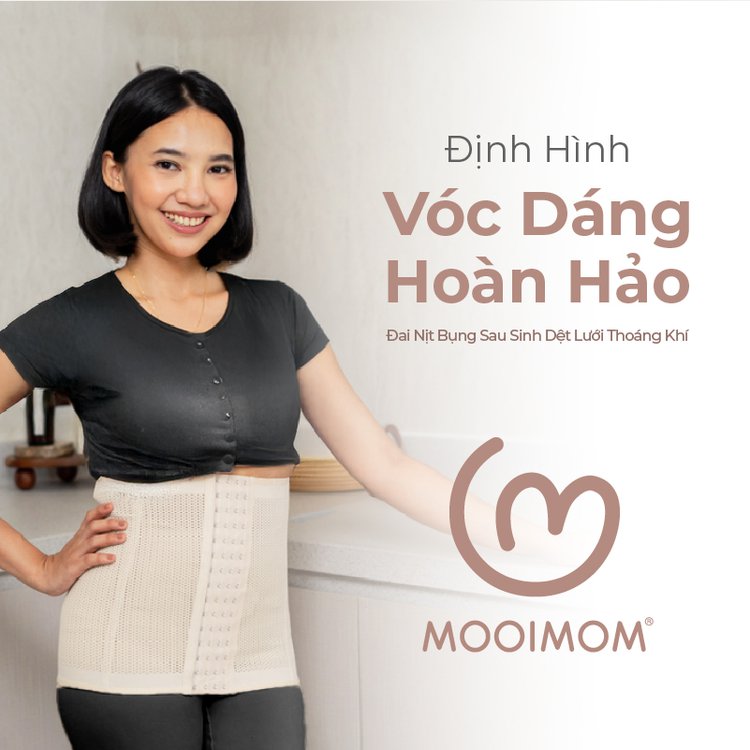 MOOIMOM basic Đai Nịt Bụng Sau Sinh Dệt Lưới Thoáng Khí description image