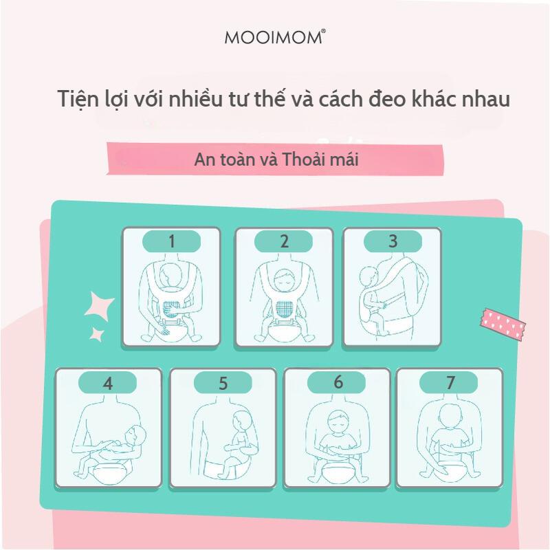 MOOIMOM Địu Ngồi Em Bé Cơ Bản - ảnh 6