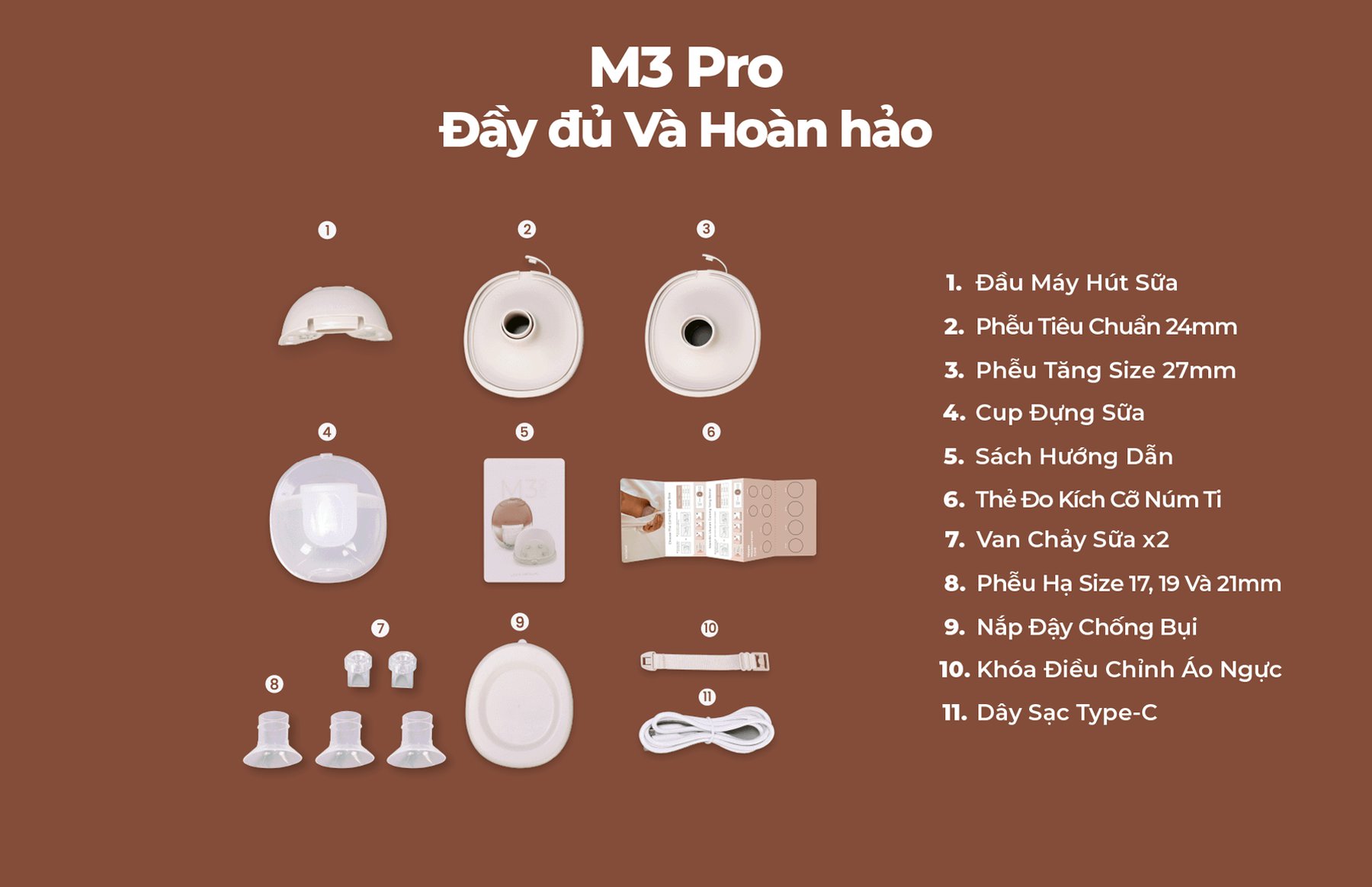 MOOIMOM Trọn bộ 2 Máy Hút Sữa Không Dây M3 Pro Air Flow description image