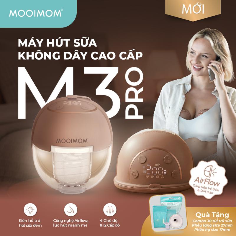 MOOIMOM Trọn bộ 2 Máy Hút Sữa Không Dây M3 Pro Air Flow image