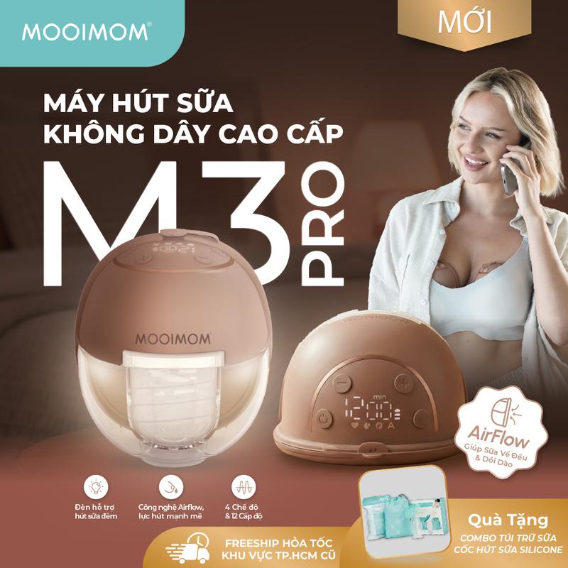 MOOIMOM Trọn bộ 2 Máy Hút Sữa Không Dây M3 Pro Air Flow - ảnh 1