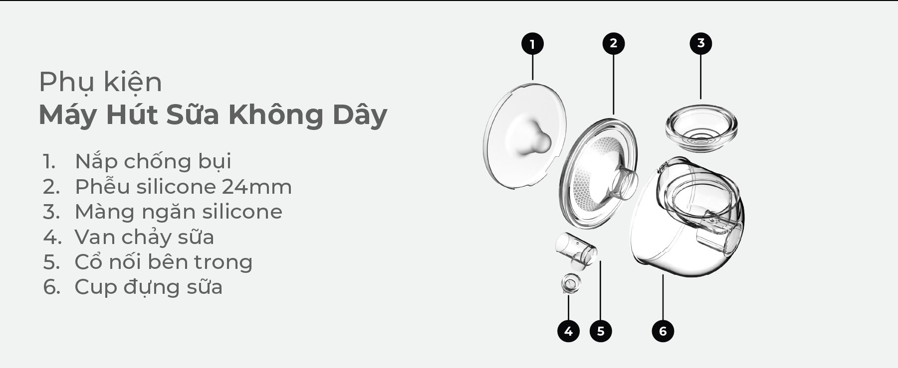 MOOIMOM basic Phụ kiện Máy Hút Sữa Không Dây B9 description image