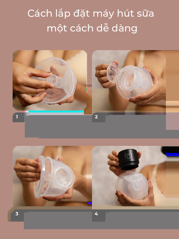 MOOIMOM basic Trọn Bộ 2 Máy Hút Sữa B9 Không Dây description image