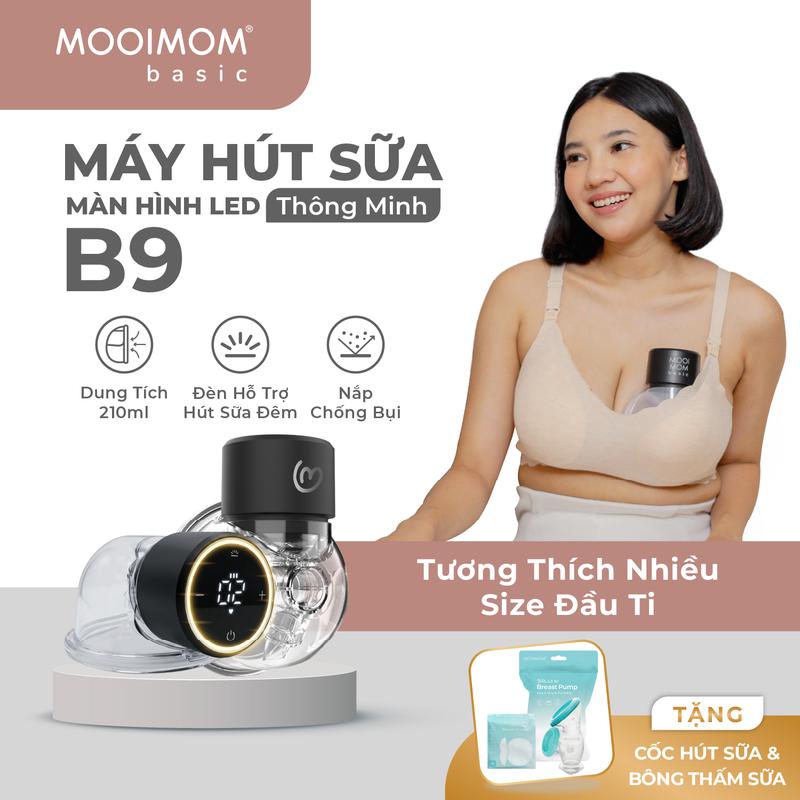 MOOIMOM basic Trọn Bộ 2 Máy Hút Sữa B9 Không Dây