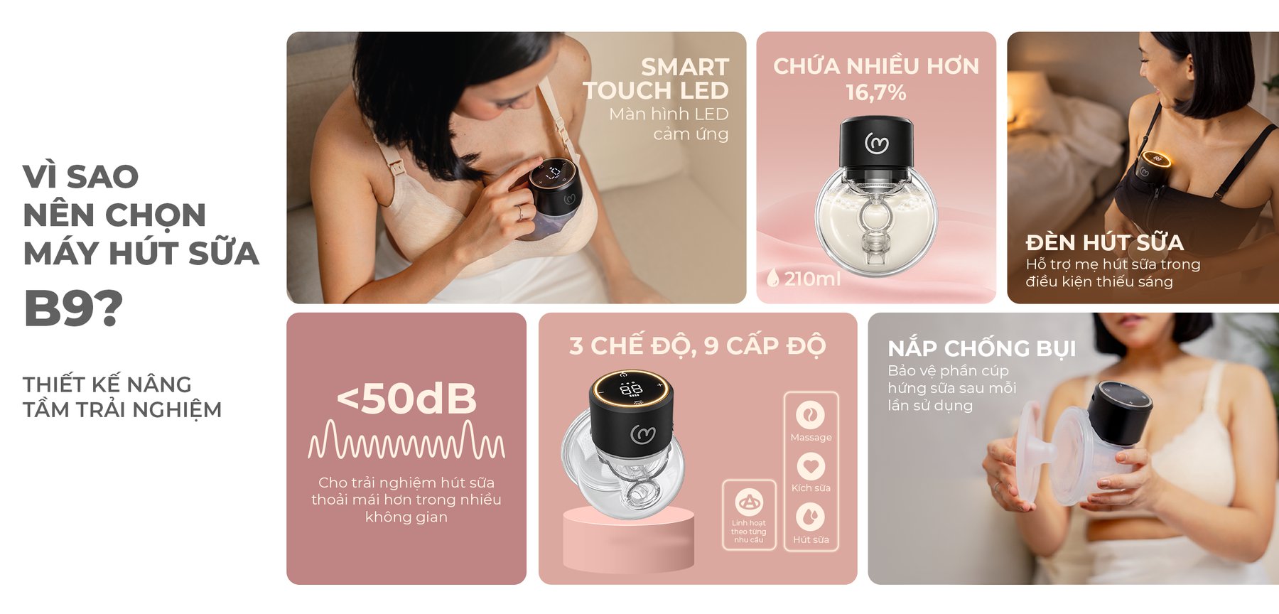 MOOIMOM basic Máy Hút Sữa B9 Không Dây description image