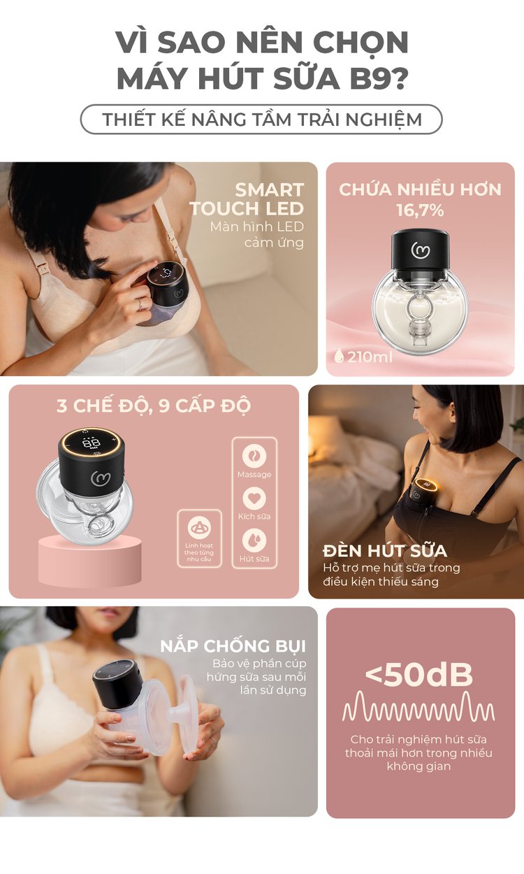 MOOIMOM basic Máy Hút Sữa B9 Không Dây description image