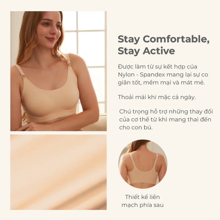 MOOIMOM BASIC Áo lót bầu và cho con bú năng động thoáng mát description image