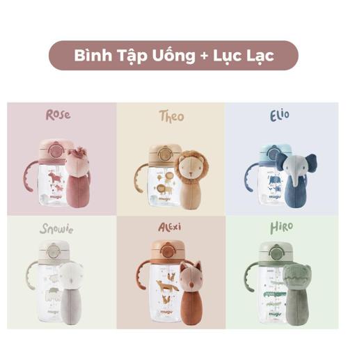mugu Combo Bình Tập Uống Nước 220ml + Thú Bông Lục Lạc