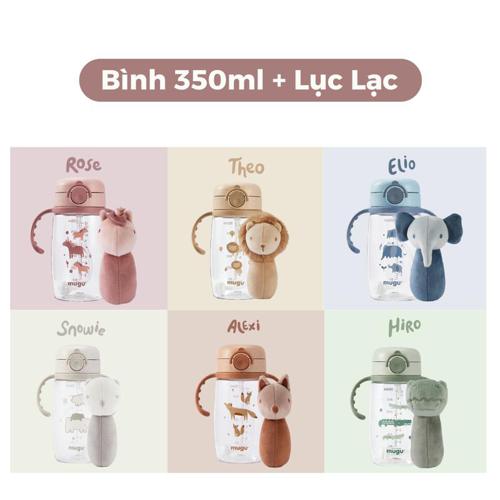 mugu Combo Bình Tập Uống Nước 350ml + Thú Bông Lục Lạc