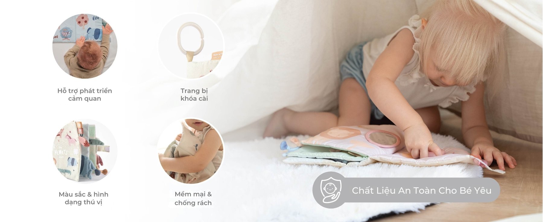 MUGU Sách Vải Kích Thích Đa Giác Quan description image