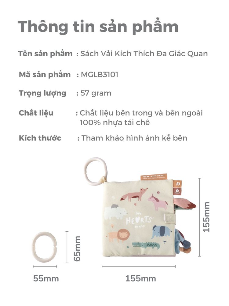 MUGU Sách Vải Kích Thích Đa Giác Quan description image