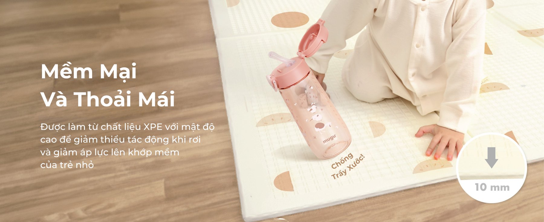 mugu Thảm chơi gấp gọn cho bé - dày 1cm description image