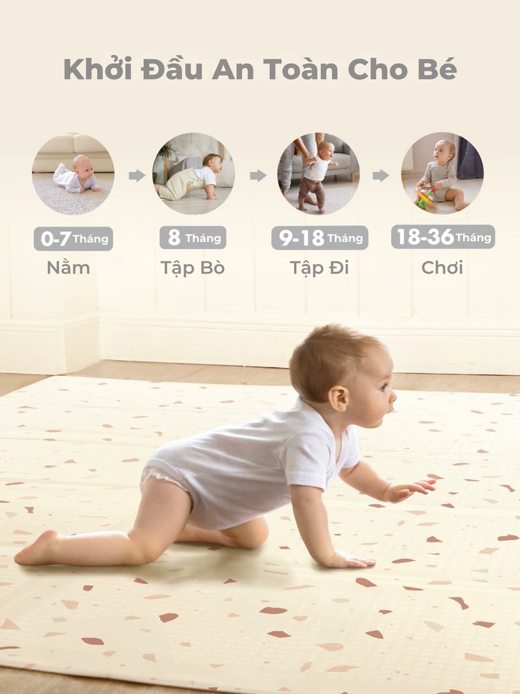 mugu Thảm chơi gấp gọn cho bé - dày 1cm description image