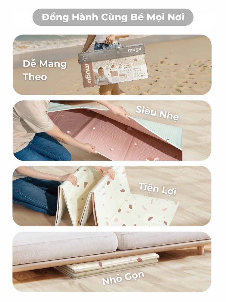 mugu Thảm chơi gấp gọn cho bé - dày 1cm description image