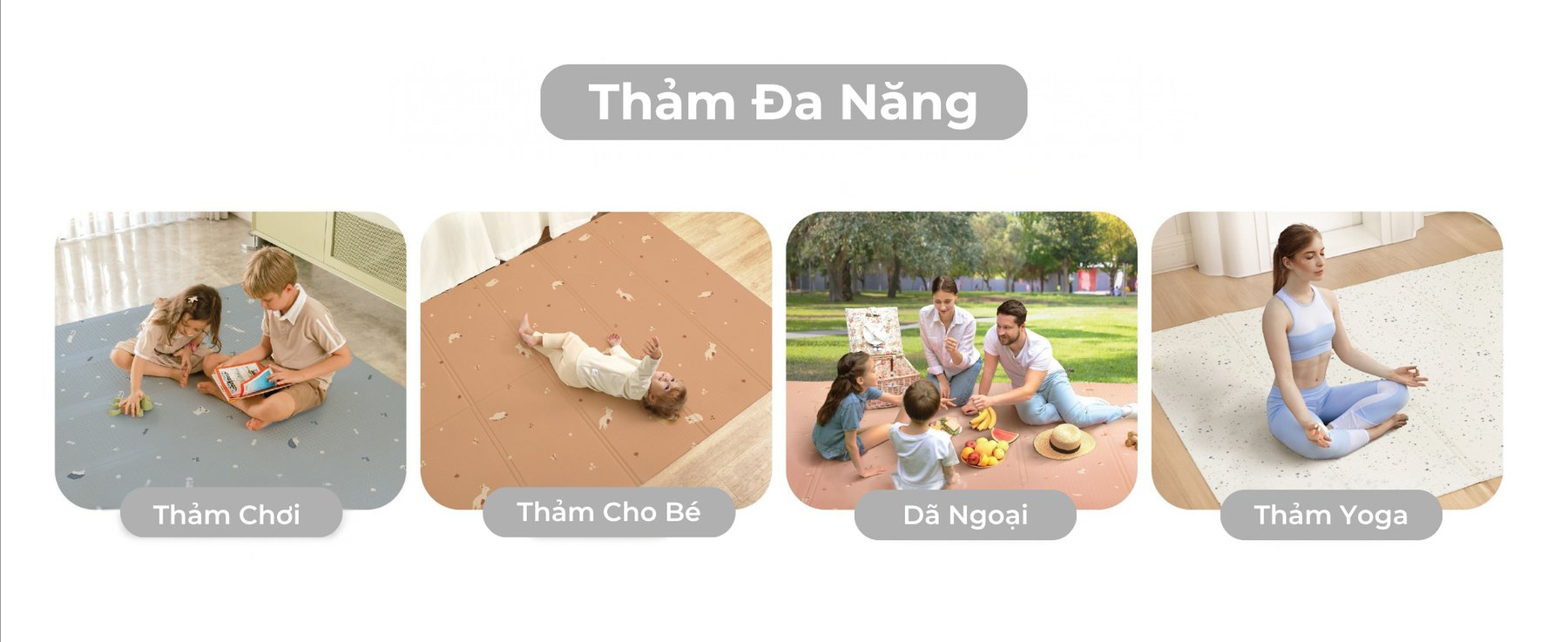 mugu Thảm chơi gấp gọn cho bé - dày 1.5cm description image