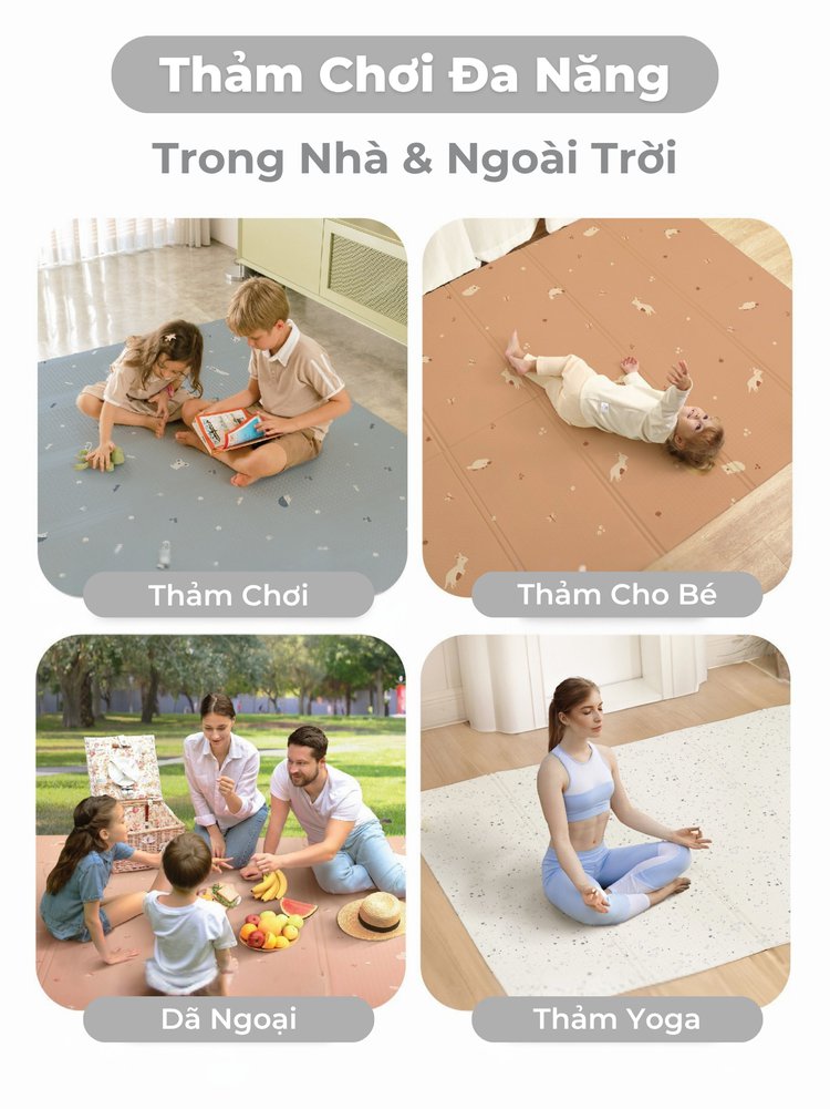 mugu Thảm chơi gấp gọn cho bé - dày 1.5cm description image