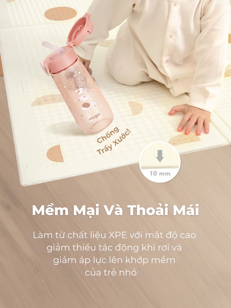 mugu Thảm chơi gấp gọn cho bé - dày 1.5cm description image