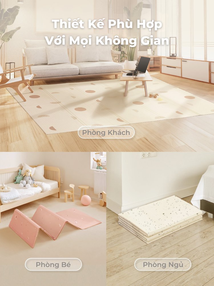 mugu Thảm chơi gấp gọn cho bé - dày 1.5cm description image