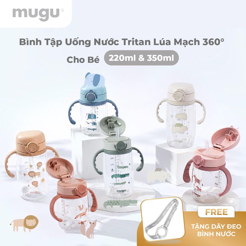 MUGU Bình Nước 360 Độ Tritan Lúa Mạch Cho Bé (220ml) - Wheat Straw Tritan Training Bottle (220ml)