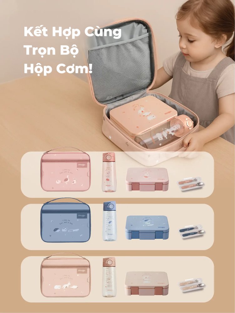 mugu Bình Nước Tritan Cho Bé Có Ống Hút description image