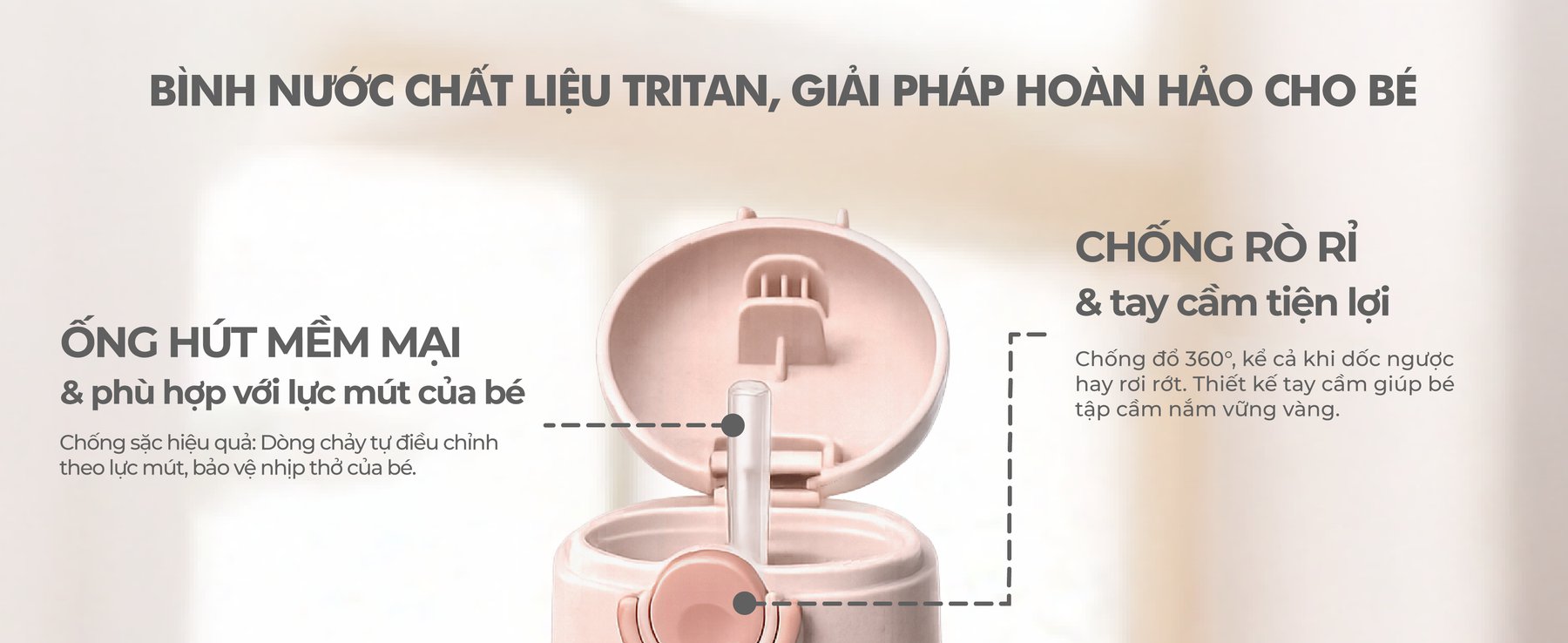 mugu Bình Tập Uống 360 độ Tritan Lúa Mạch Cho Bé - Thiết Kế Mới description image