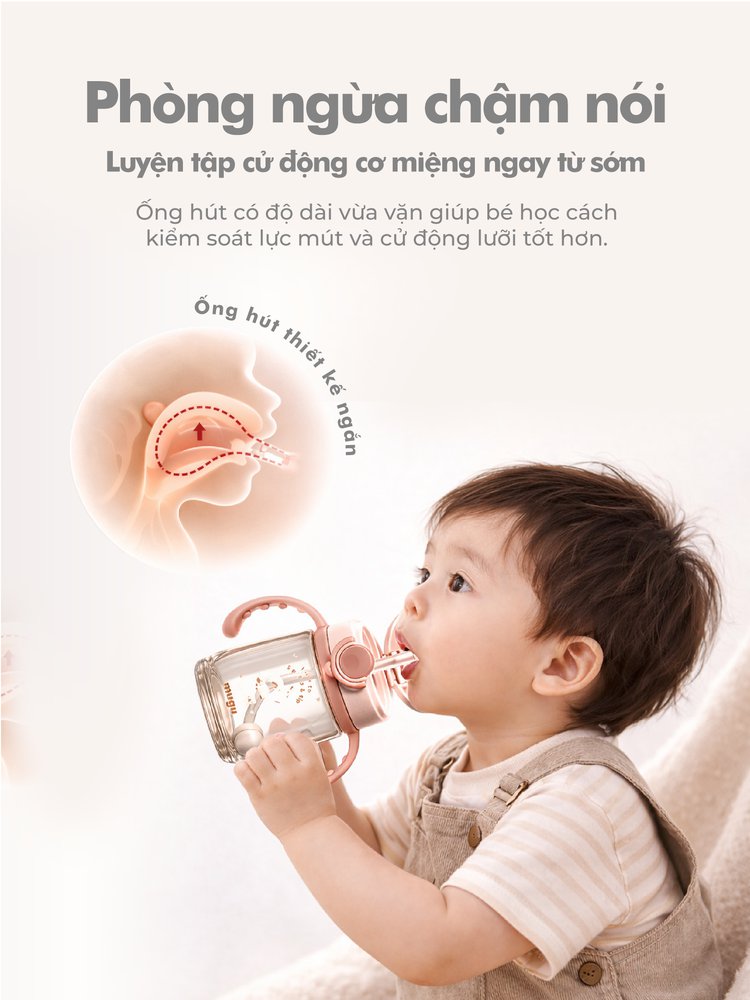 mugu Bình Tập Uống 360 độ Tritan Lúa Mạch Cho Bé - Thiết Kế Mới description image
