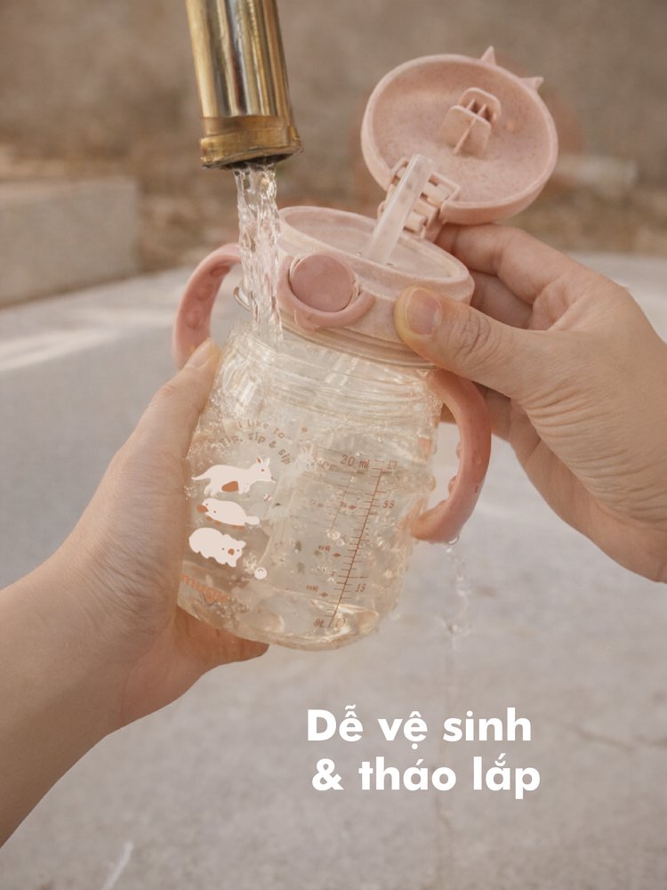 mugu Bình Tập Uống 360 độ Tritan Lúa Mạch Cho Bé - Thiết Kế Mới description image