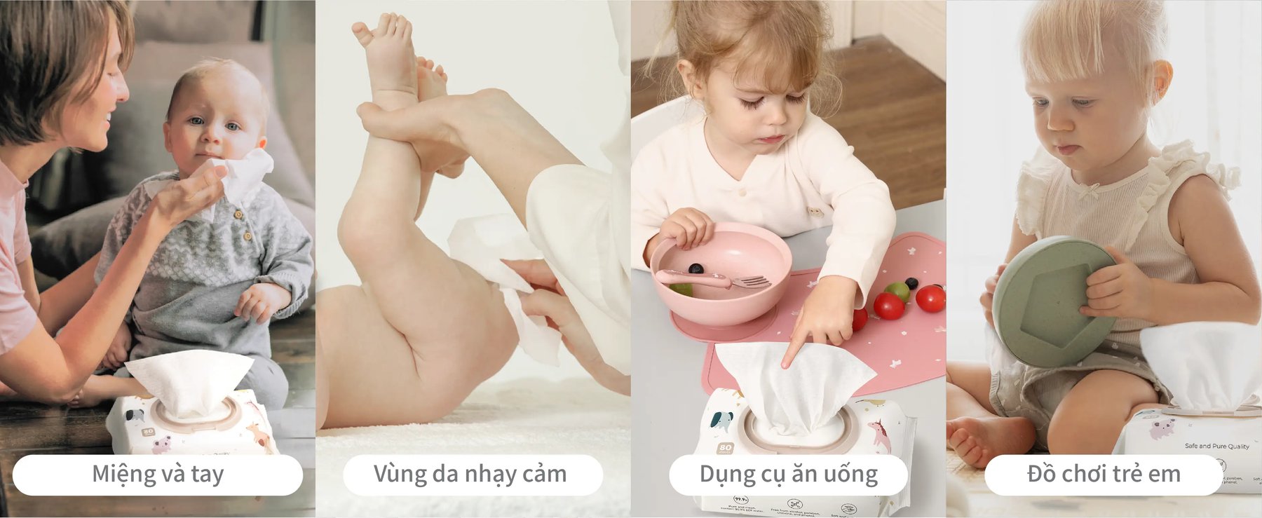 MOOIMOM x mugu Khăn Ướt Cho Bé 99% Nước Tinh Kiết EDI (80 miếng) description image
