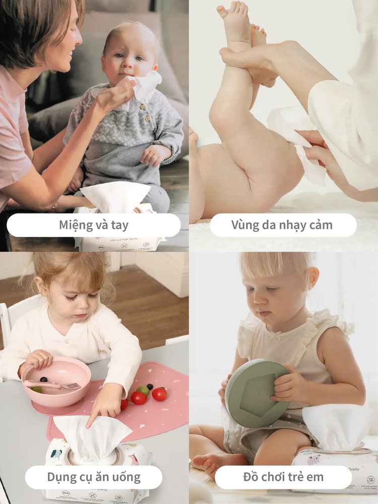MOOIMOM x mugu Khăn Ướt Cho Bé 99% Nước Tinh Kiết EDI (80 miếng) description image