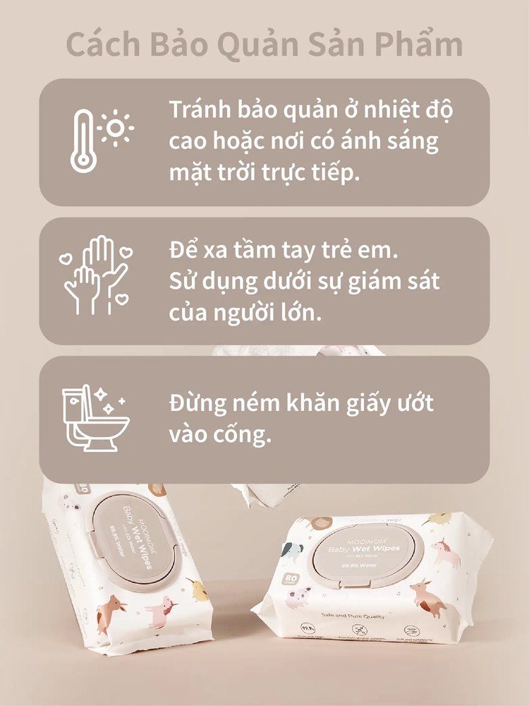 MOOIMOM x mugu Khăn Ướt Cho Bé 99% Nước Tinh Kiết EDI (80 miếng) description image