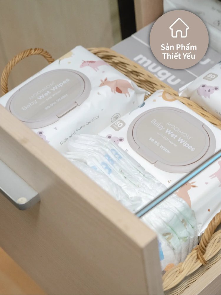 MOOIMOM x mugu Khăn Ướt Cho Bé 99% Nước Tinh Kiết EDI (80 miếng) description image