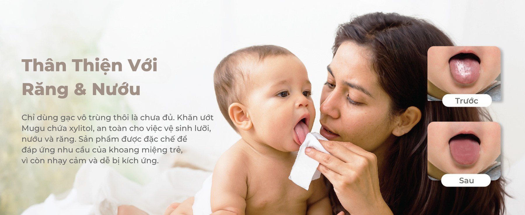 mugu Khăn Ướt Đa Năng Mini Lau Răng Nướu Cho Bé description image