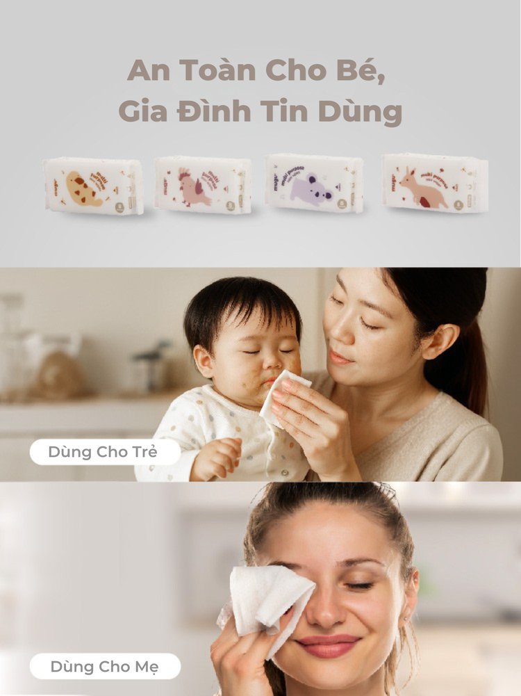mugu Khăn Ướt Đa Năng Mini Lau Răng Nướu Cho Bé description image