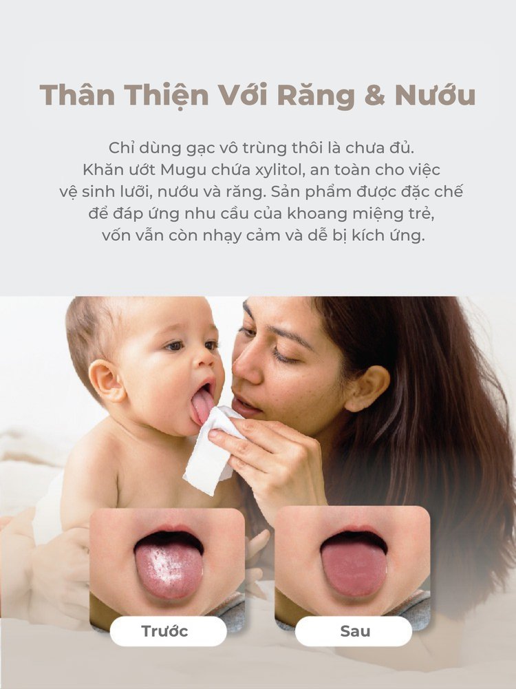 mugu Khăn Ướt Đa Năng Mini Lau Răng Nướu Cho Bé description image