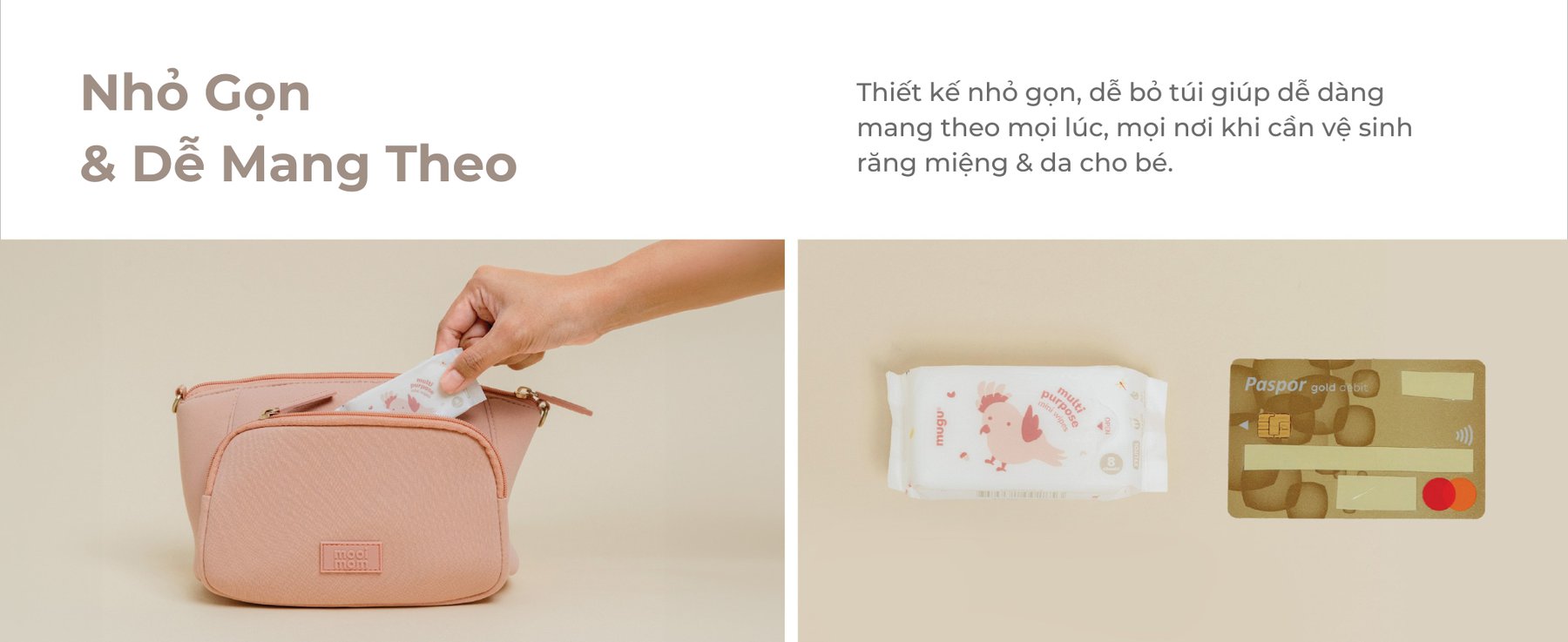 mugu Khăn Ướt Đa Năng Mini Lau Răng Nướu Cho Bé description image