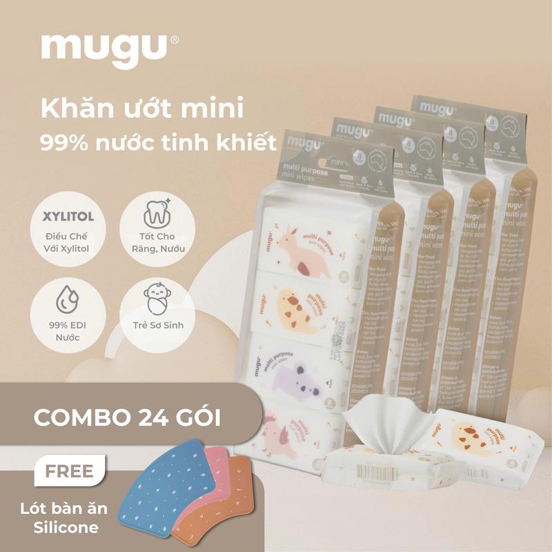 mugu Khăn Ướt Đa Năng Mini Lau Răng Nướu Cho Bé