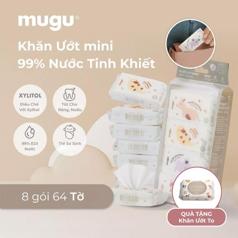 mugu Khăn Ướt Đa Năng Mini Lau Răng Nướu Cho Bé gallery