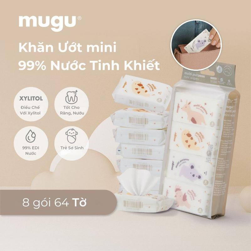 mugu Khăn Ướt Đa Năng Mini Lau Răng Nướu Cho Bé