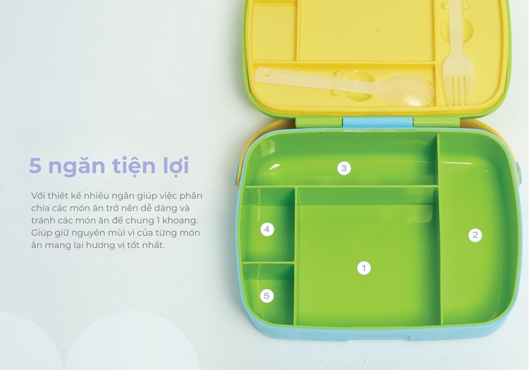 MOOIKIND Hộp Cơm Bento Sắc Màu - Colorblock Bento Box description image