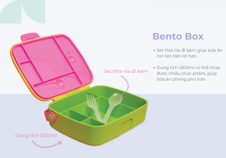 MOOIKIND Hộp Cơm Bento Sắc Màu - Colorblock Bento Box description image