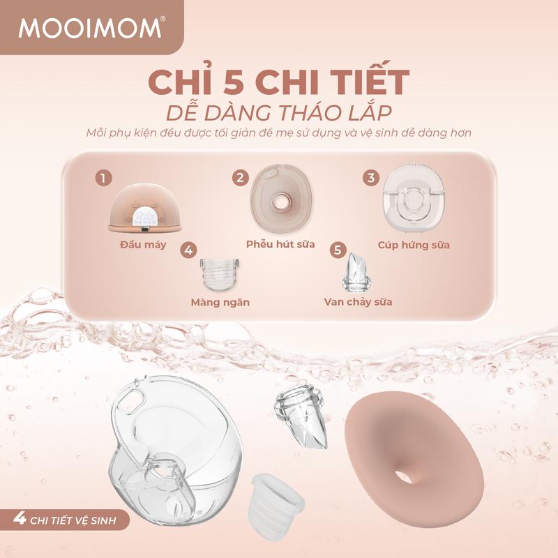 MOOIMOM Trọn Bộ 2 Máy Hút Sữa Không Dây Thế Hệ Mới X1 - ảnh 7