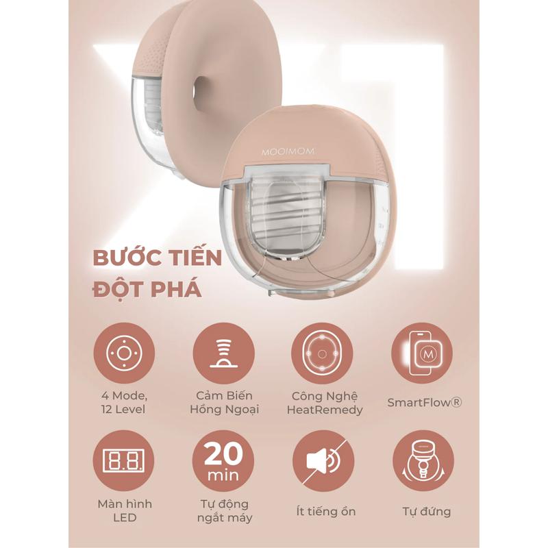 MOOIMOM Trọn Bộ 2 Máy Hút Sữa Không Dây Thế Hệ Mới X1 - ảnh 6