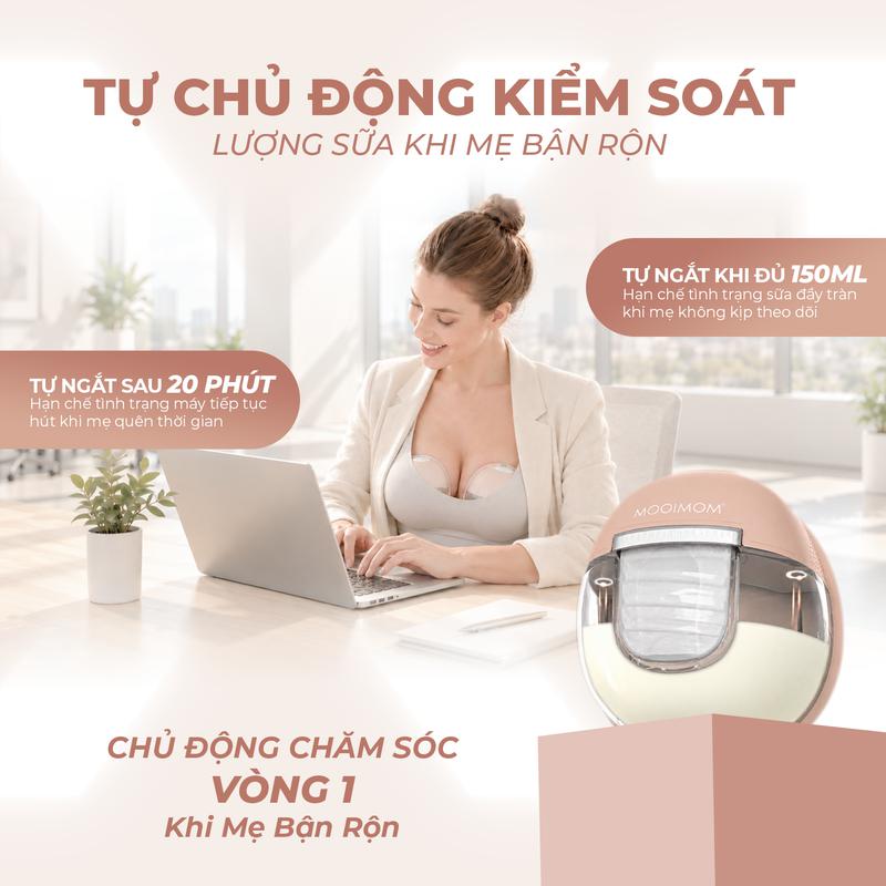MOOIMOM Trọn Bộ 2 Máy Hút Sữa Không Dây Thế Hệ Mới X1 - ảnh 6