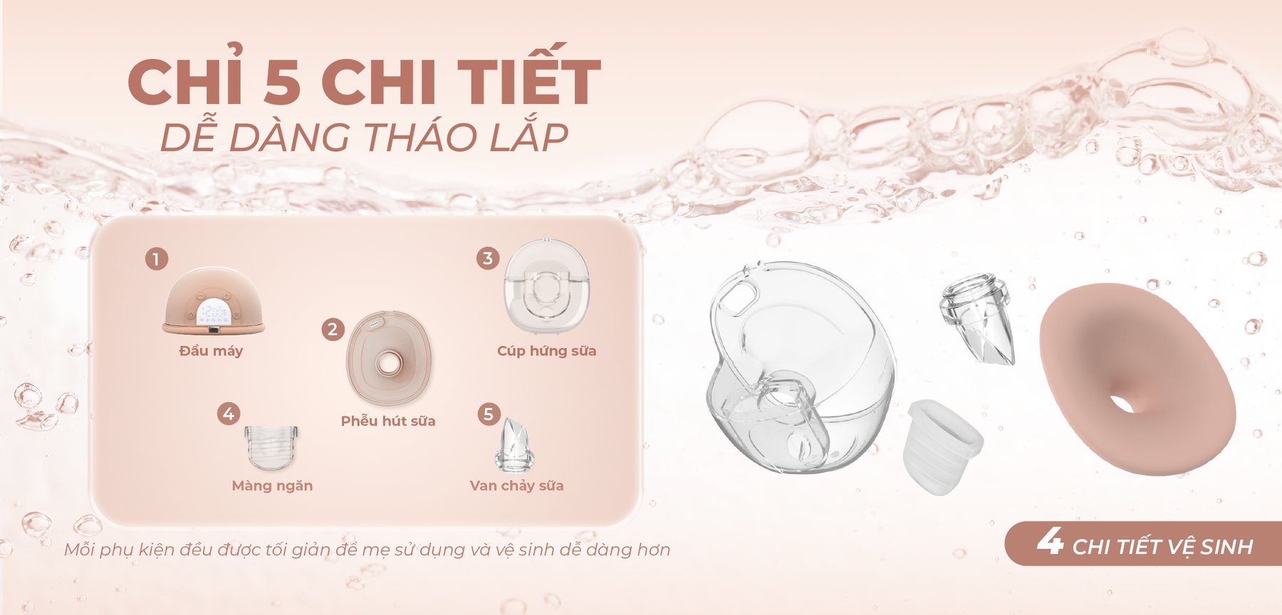 MOOIMOM Trọn Bộ 2 Máy Hút Sữa Không Dây Thế Hệ Mới X1 description image