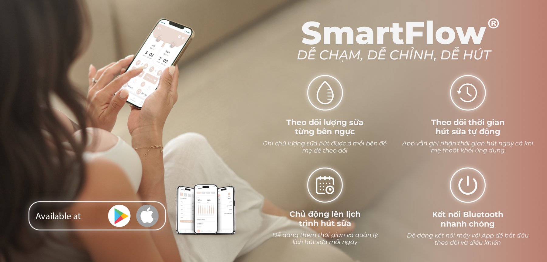 MOOIMOM Trọn Bộ 2 Máy Hút Sữa Không Dây Thế Hệ Mới X1 description image