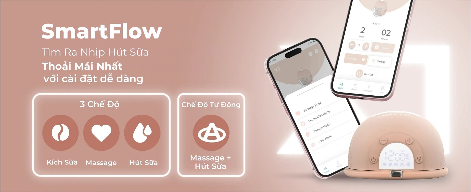 MOOIMOM Trọn Bộ 2 Máy Hút Sữa Không Dây Thế Hệ Mới X1 description image