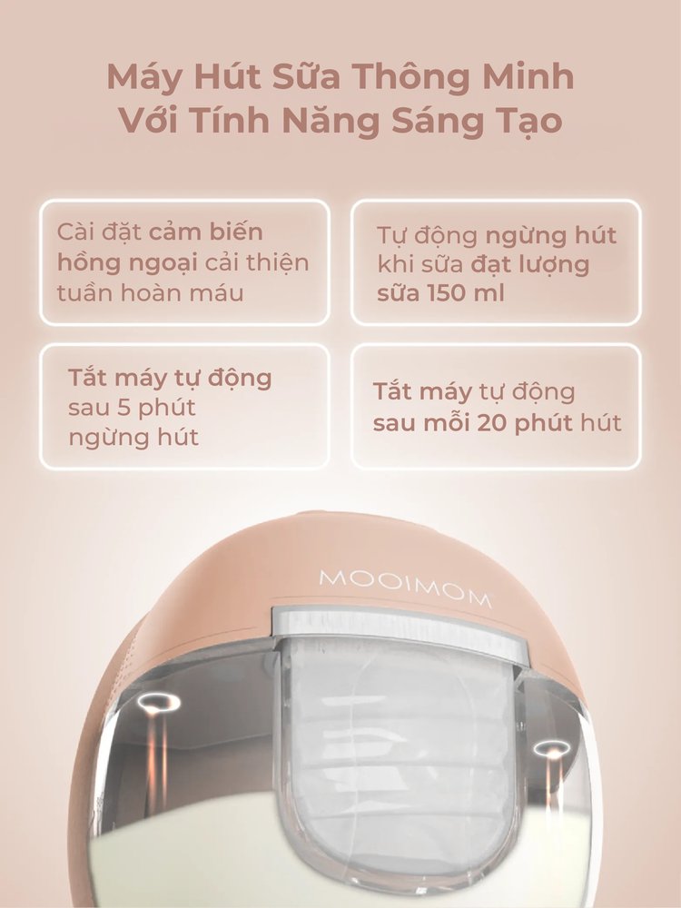 MOOIMOM Trọn Bộ 2 Máy Hút Sữa Không Dây Thế Hệ Mới X1 description image