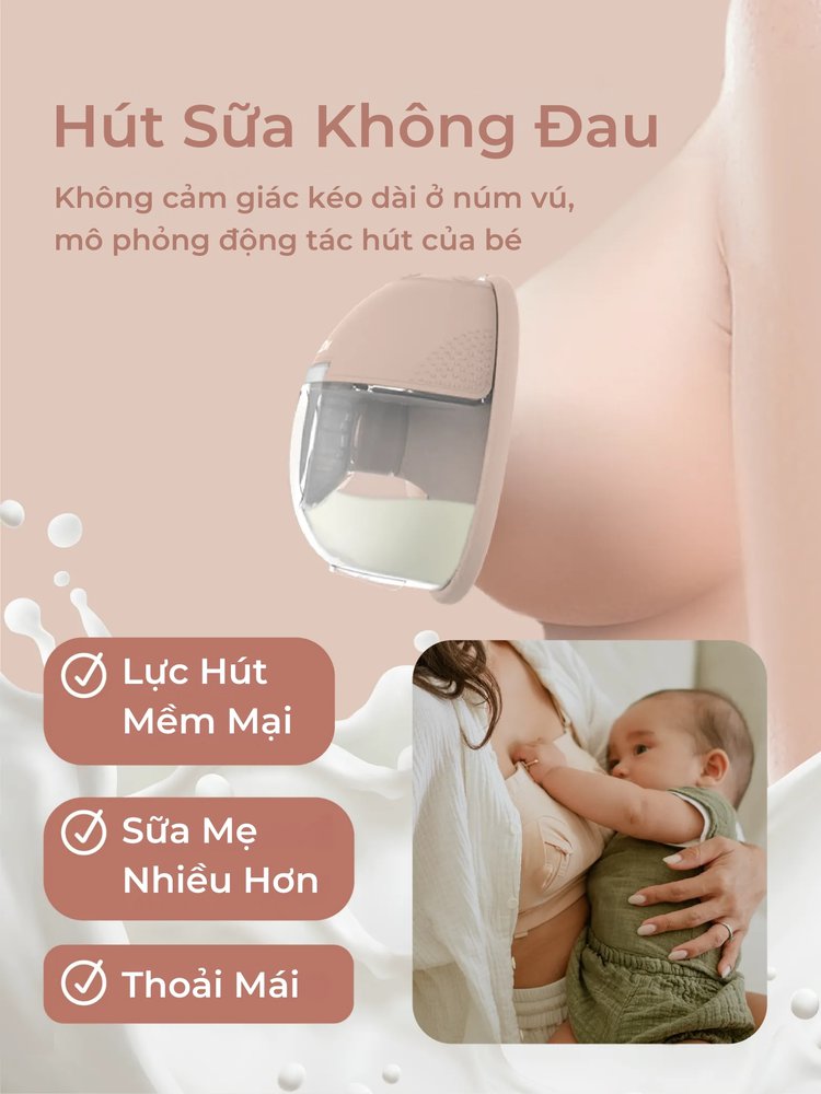 MOOIMOM Trọn Bộ 2 Máy Hút Sữa Không Dây Thế Hệ Mới X1 description image