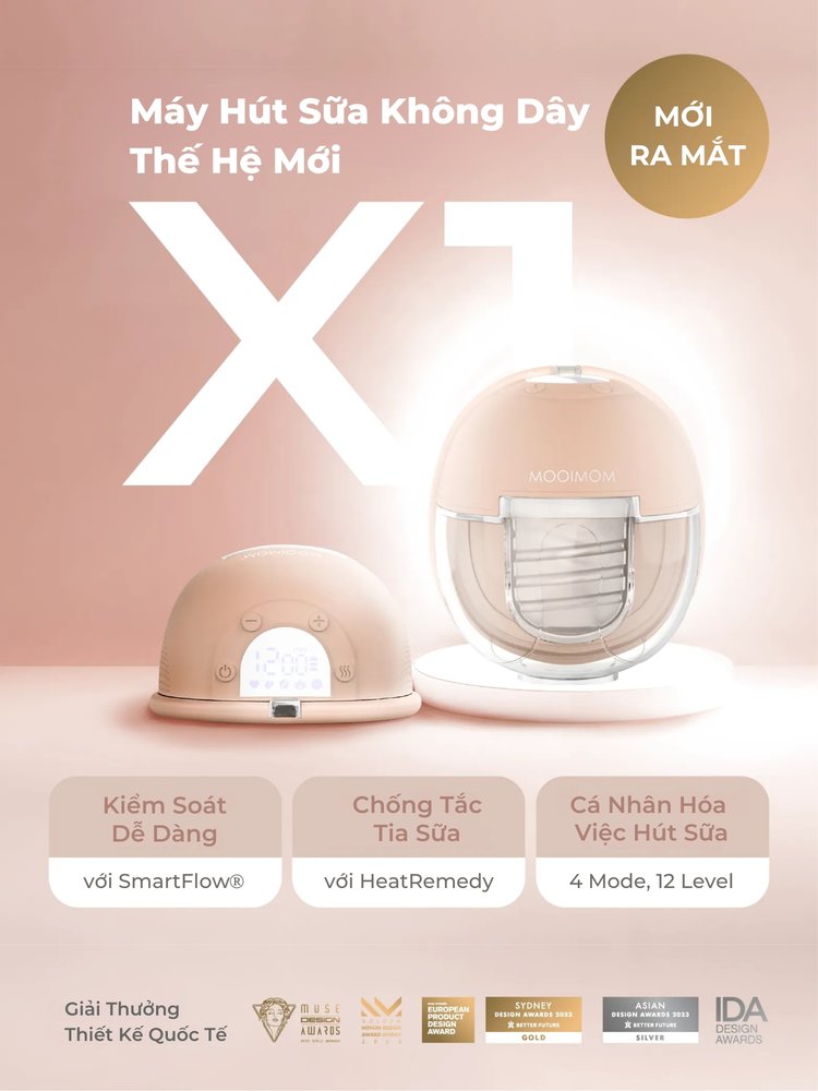 MOOIMOM Trọn Bộ 2 Máy Hút Sữa Không Dây Thế Hệ Mới X1 description image